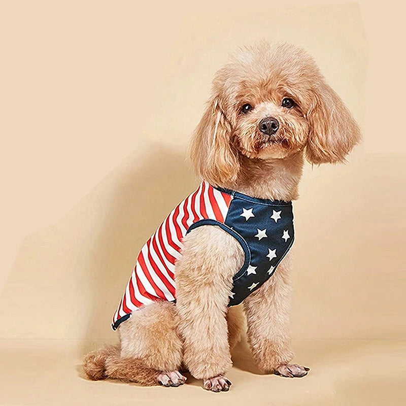 American Flag Patriotic Dog Bandana Scarf Set with Bow Tie Adjustable Pet Neckerchief for sizes XS to XL