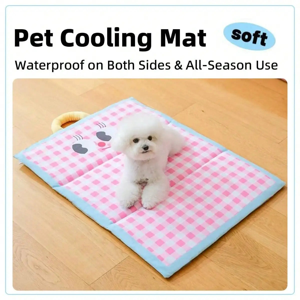 Dog Cooling Mat For Summer - Reversible Pet Cooling Pad With Waterproof Layer Soft Gel-Infused Cool Bed For Sizes S to XL-Beds & Blankets