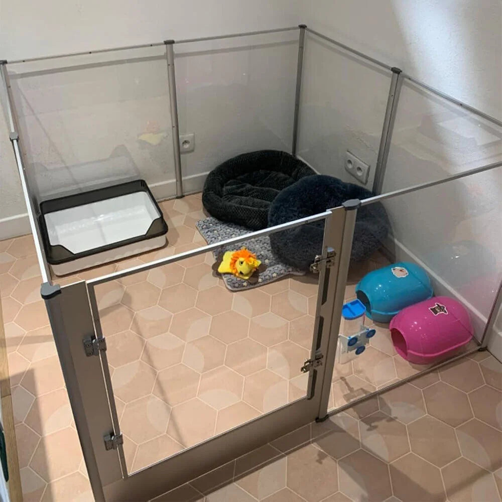 Extra Large Dog Playpen- Acrylic Enclosure with Waterproof fertility Pad- Pet Animal Bunny Ferrets Pet Whelping Box