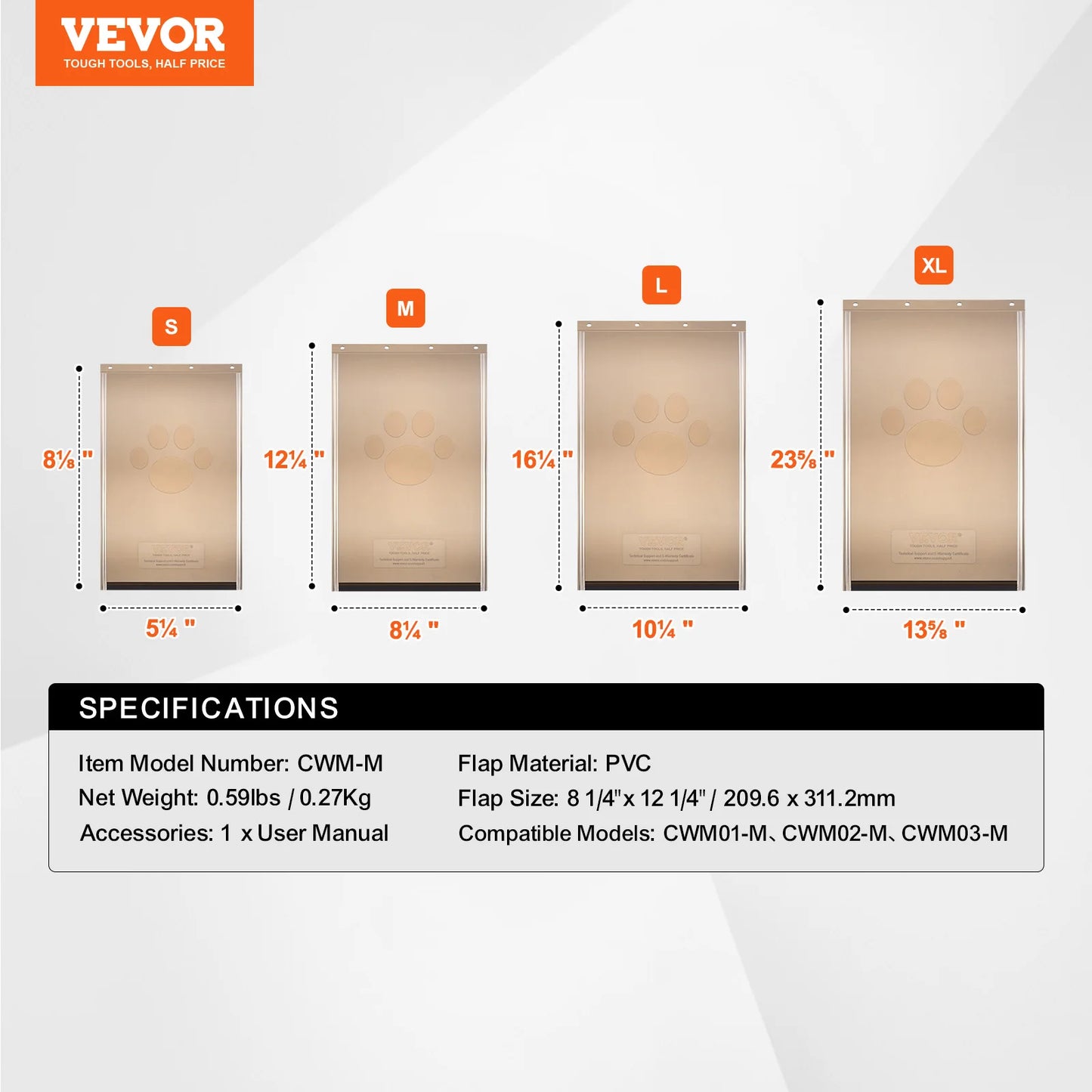 SucceBuy Pet Door Replacement Flap -Compatible with Flap Pet Doors Magnetic Strip Weather-proof Thickened PVC Replacement Flap
