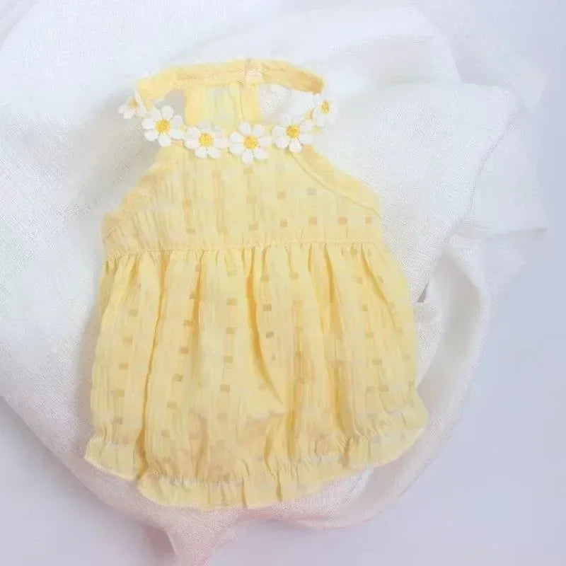 Daisy Dress Pet Clothing Dogs Thin Breathable for Dog Clothes Costume Small French Bulldog Soft