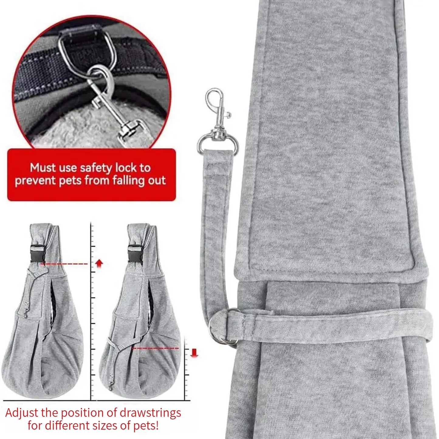 Small Pet Sling Holder- Hands Free-Reversible Paper Plastic Handbag- Dog Sling Carrier- Easy and Portable