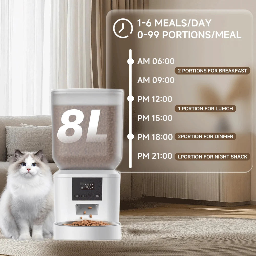 270.51oz Automatic Dog Feeder with Key Control- User-Friendly -Time Setting Food Feeder Dispenser for Dog