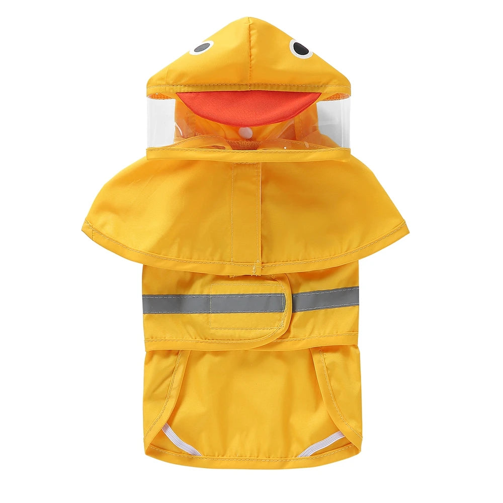 Fashionable Reflective Pet Dog Raincoat Cute Hooded Waterproof Poncho