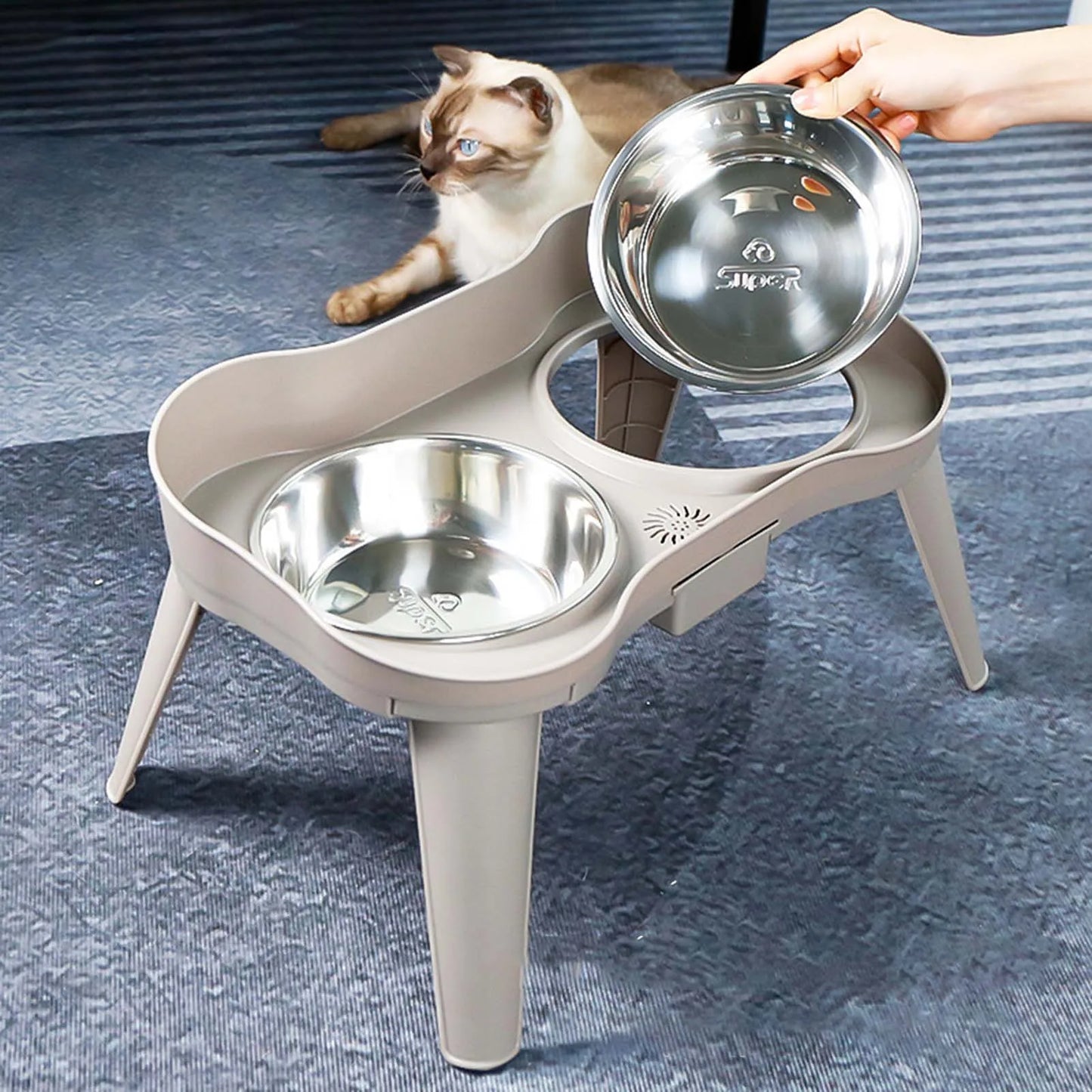 Raised Stand Elevated Dog Feeder- Non-Slip and No Spill Design Bowls- Suitable for Improve Posture and Comfort