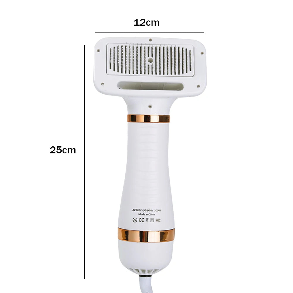 2 in 1 Portable Grooming Brush- Low Noise Dog Hair Dryer- Hair Removal Comb- Dust-Proof- for Small Medium Dogs