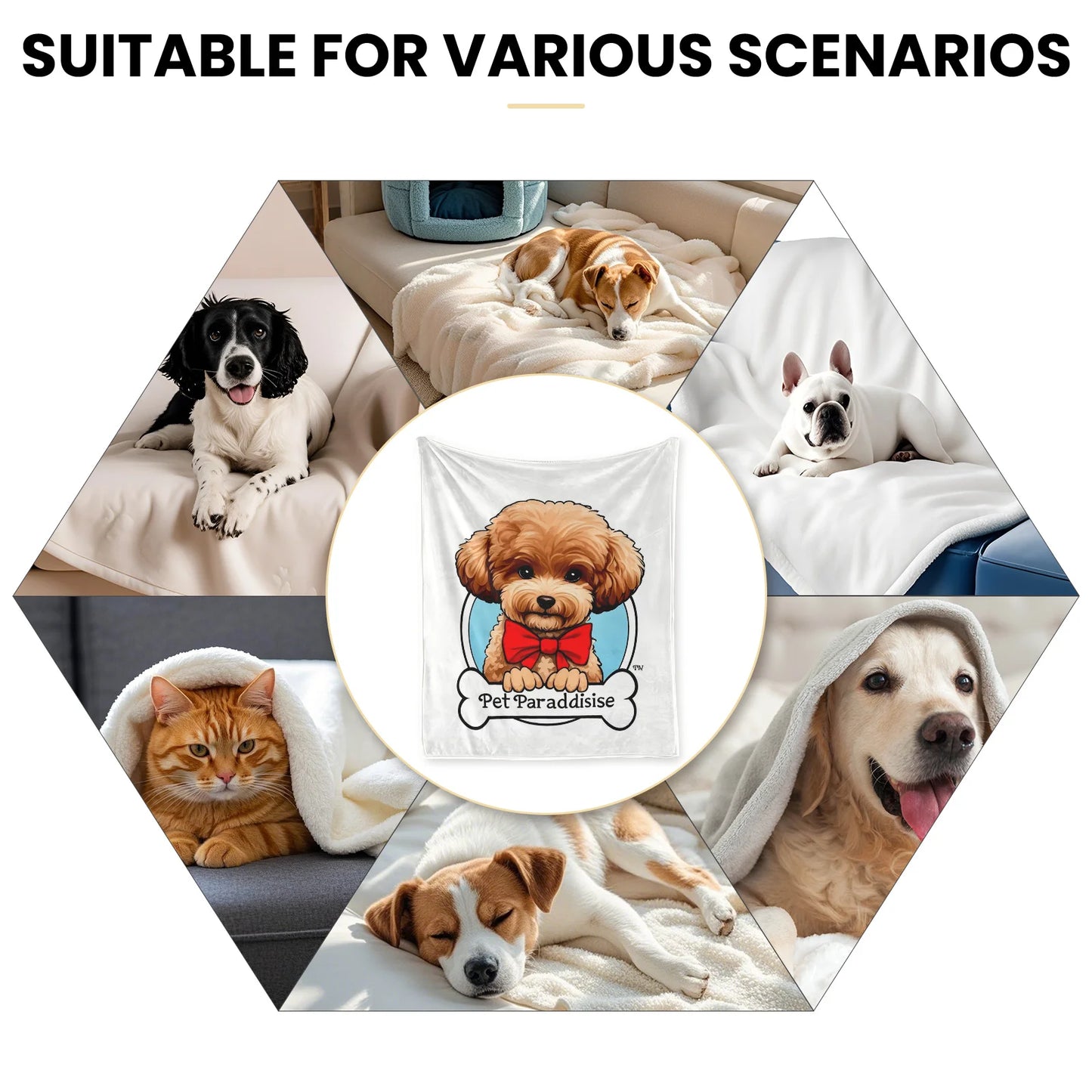 Dog Bed Mat Blanket -Soft Fluffy Pet Blanket- Travel Mat Comfortable Blanket