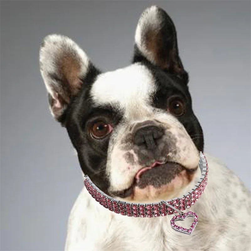Bling Rhinestone Dog Collar- Crystal Dog Collars Leash For Small Medium Dogs
