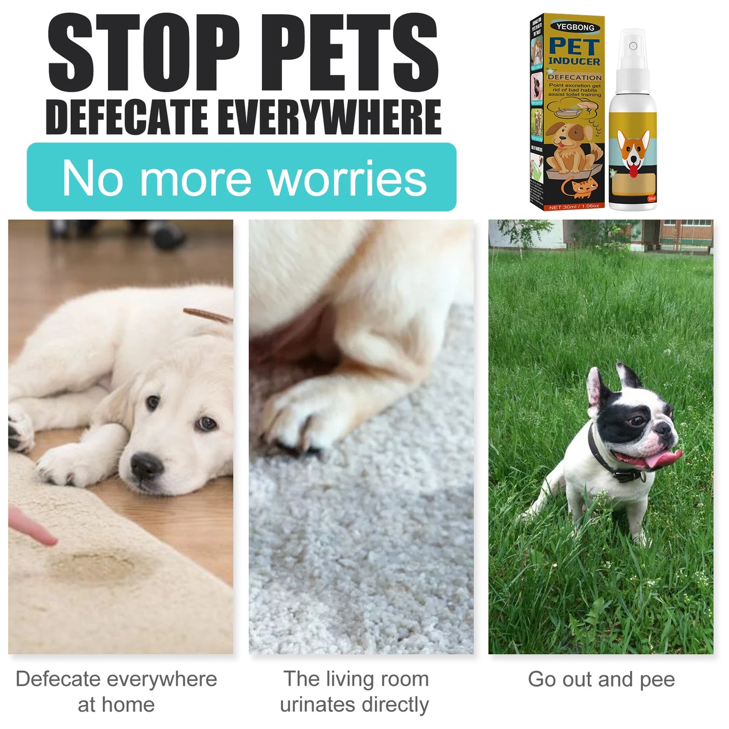 Dog Potty Training Spray -Induces Pets to Go Where You Want-Outdoor use- Stool Location- Helps Toilet train