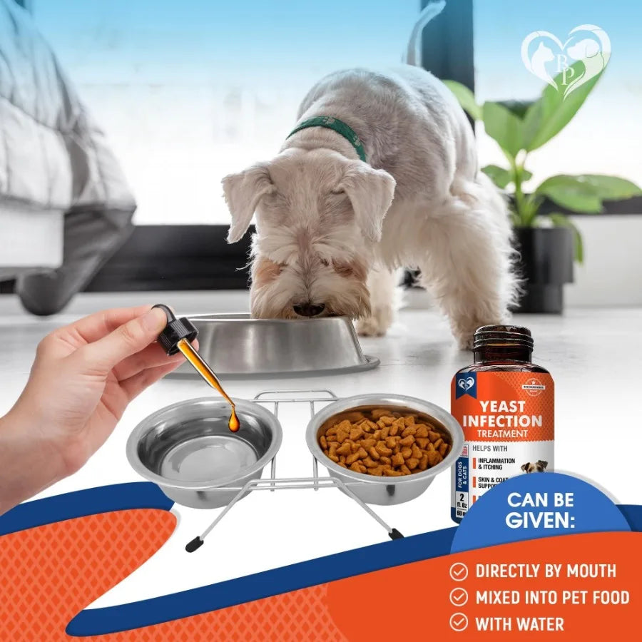 Natural Dog Yeast Infection- Anti Itch Treatment for Itchy Ears Skin Allergy Symptoms- Relief Reduces Inflammation- Relieves Irritation