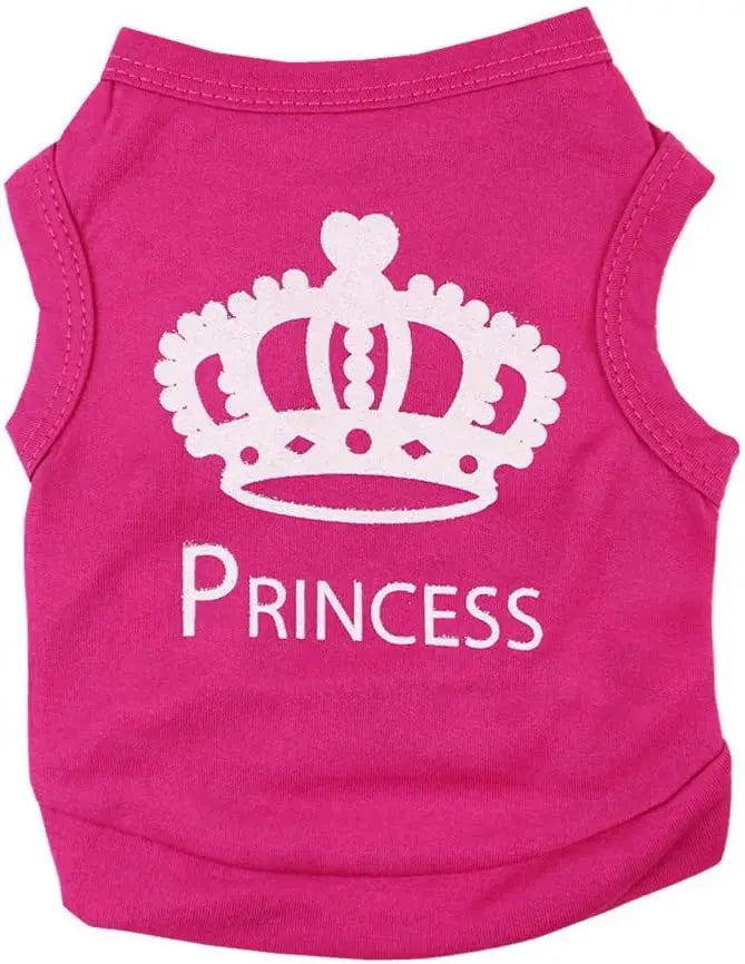 Princess Crown Dog Shirts Vest- Dog Clothes for Small Dogs, Puppy - T Shirt Pet Apparel