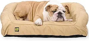 Tough Bolster Nesting Pillow Sofa Dog Bed with Removable Washable Cover - Durable, Water Resistant with Nonskid Bottom - Medium