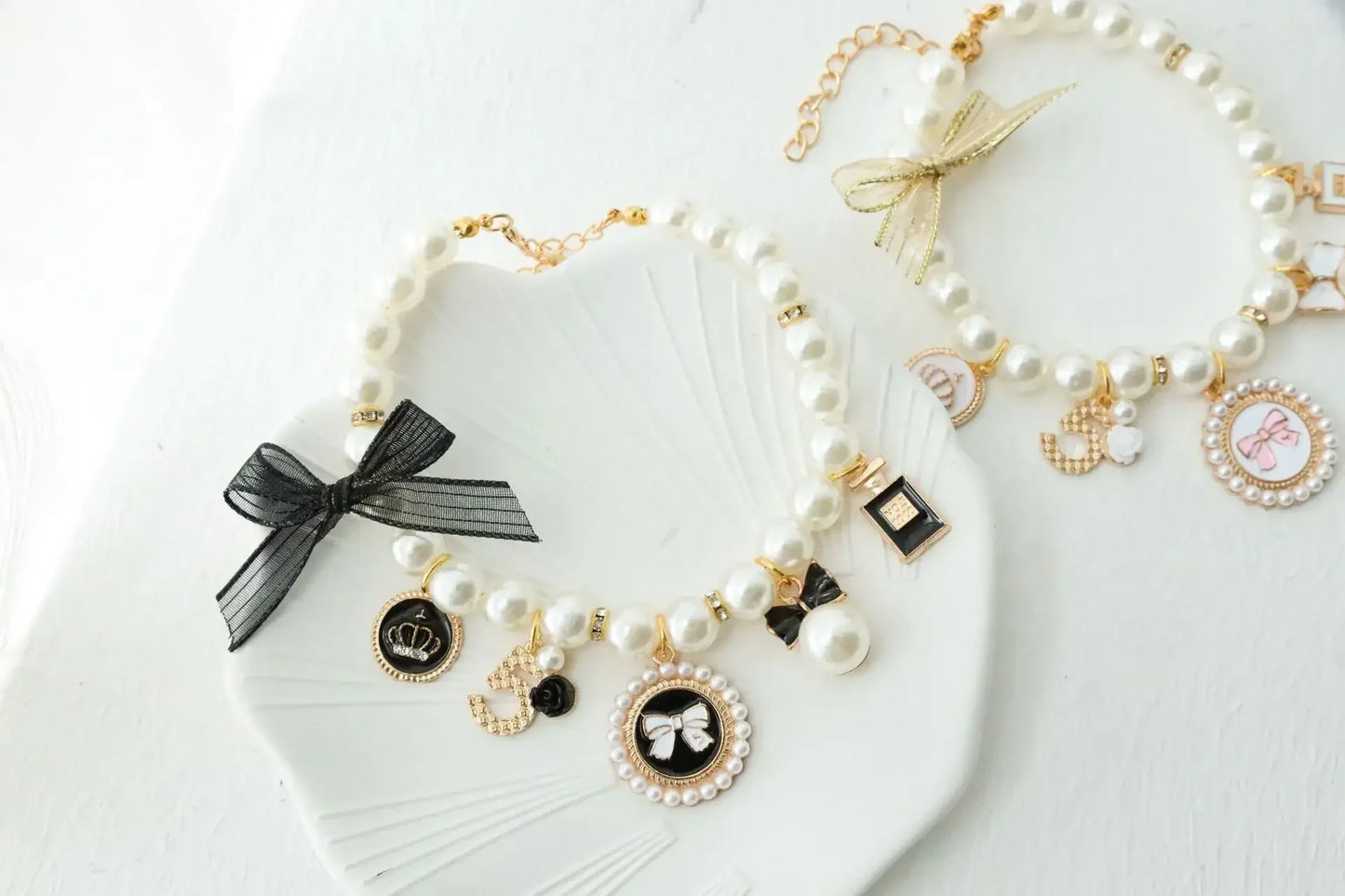Classy Bow Pearl Collar Jewelry- Pendant Princess Necklace