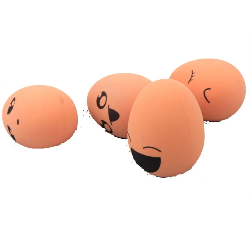 Bouncing Realistic Egg - Small Dog Toy- Expression Ball- Chew Resistant - Puppy Training Interactive