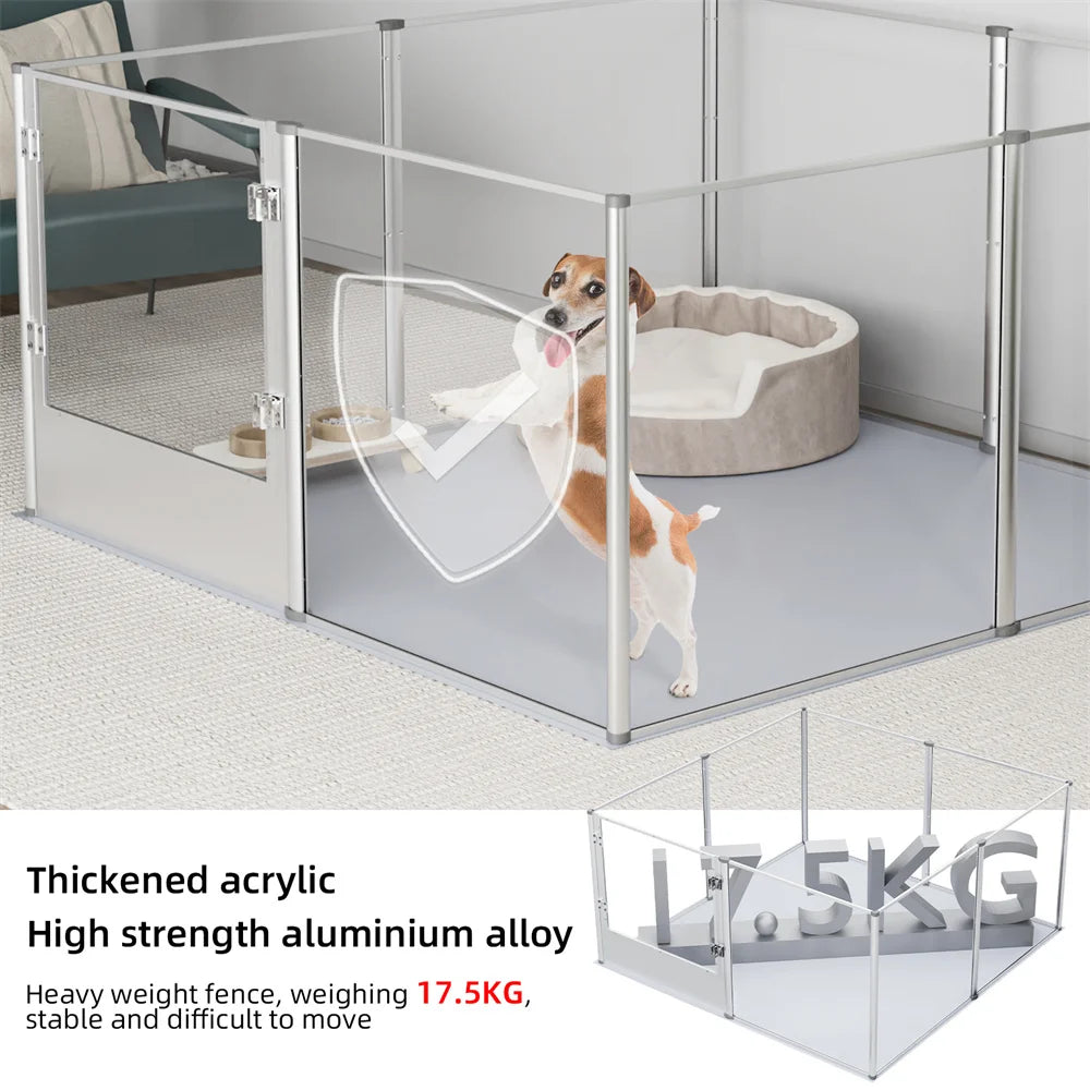 Extra Large Dog Playpen- Acrylic Enclosure with Waterproof fertility Pad- Pet Animal Bunny Ferrets Pet Whelping Box