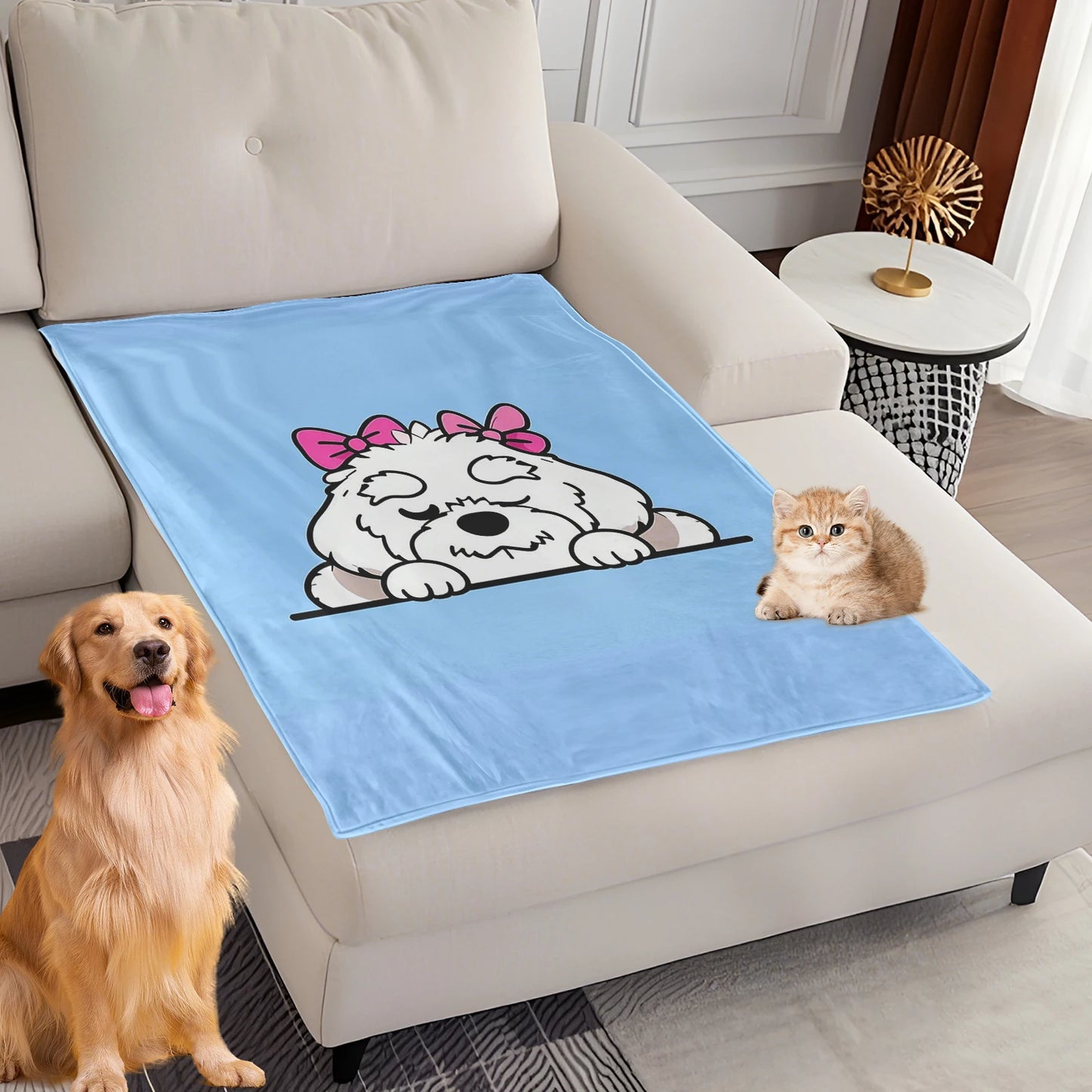 Dog Bed Mat Blanket -Soft Fluffy Pet Blanket- Travel Mat Comfortable Blanket