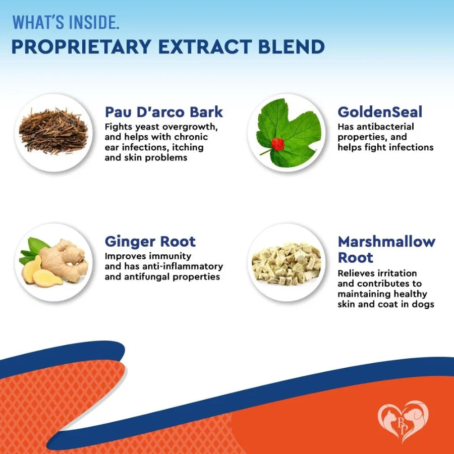 Natural Dog Yeast Infection- Anti Itch Treatment for Itchy Ears Skin Allergy Symptoms- Relief Reduces Inflammation- Relieves Irritation