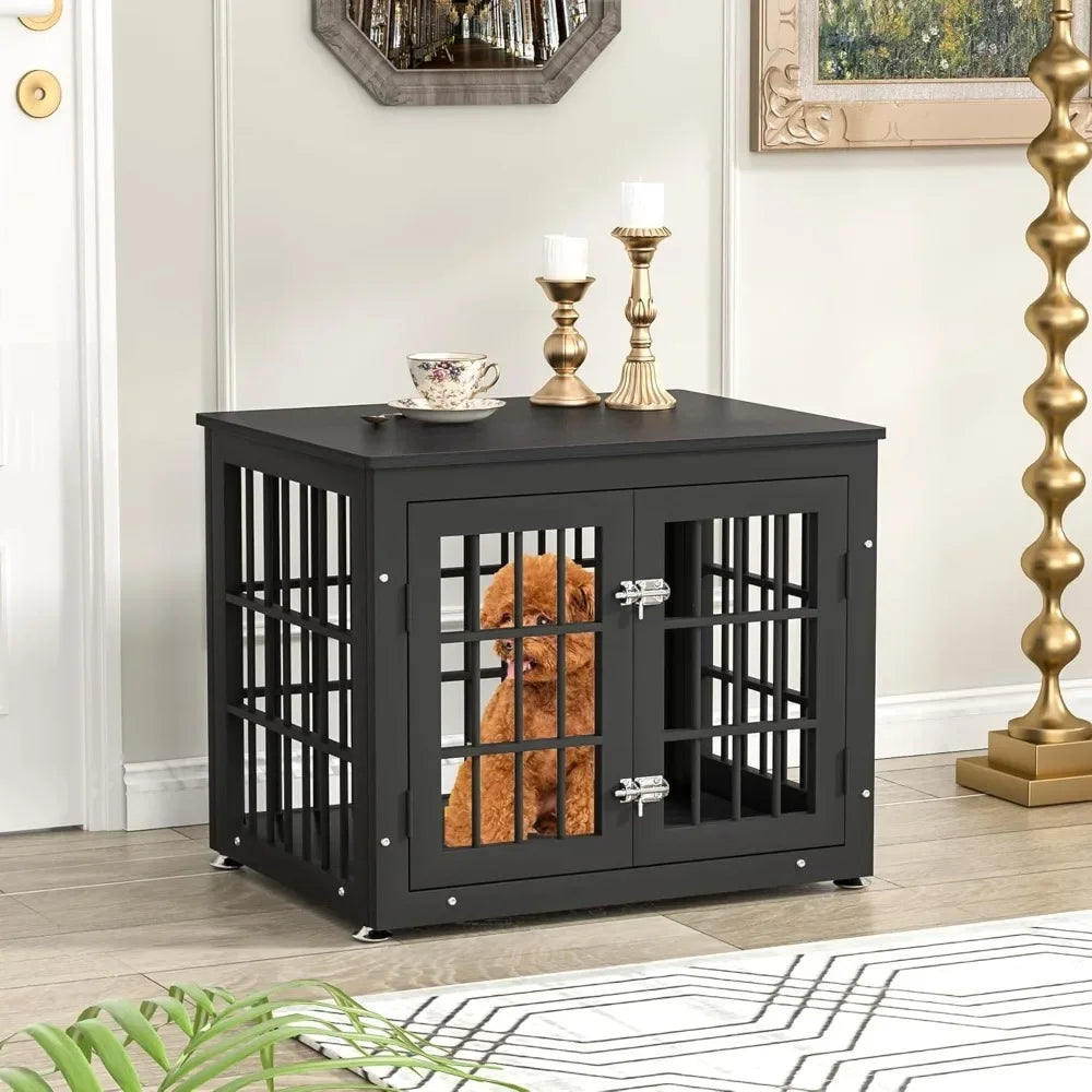 26" Heavy Duty Dog Crate Furniture for Small Dogs- Decorative Pet House- End Table- Wooden- Indoor