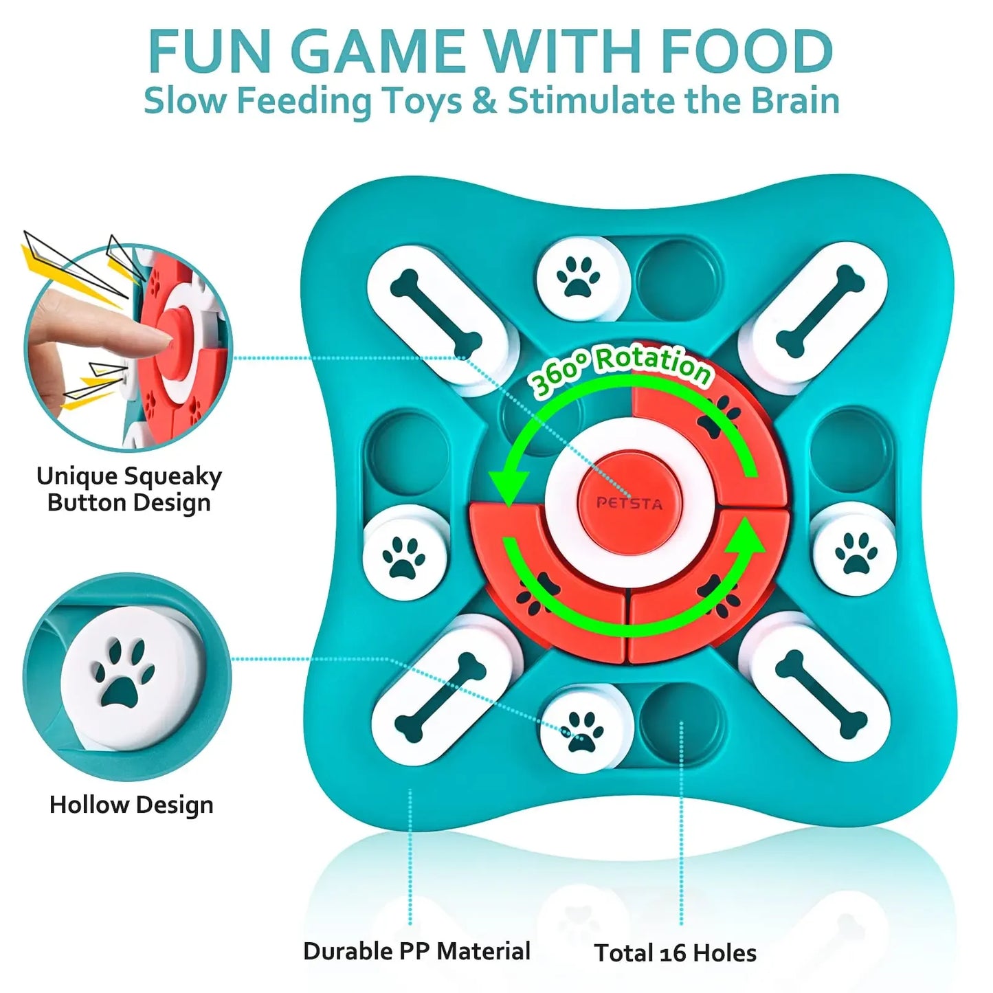 Dog Puzzle Toys, Treat Dispensing Dog Enrichment Toys for IQ Training- Brain Stimulation- Interactive Mentally Stimulating