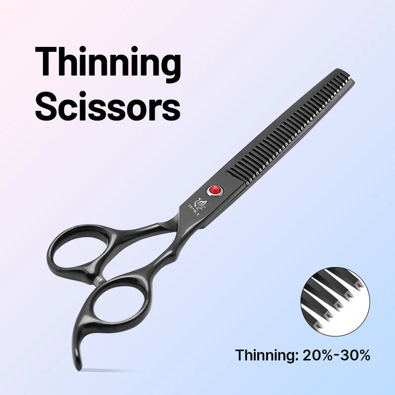 Rainbow/Black Dog Grooming Scissors Set for Household Pet Owner-
