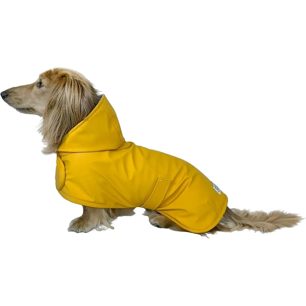 Dachshund Raincoat Long Dog Waterproof Jacket Adjustable Chest Belly Harness Access Windproof Weather Resistant Small Dogs