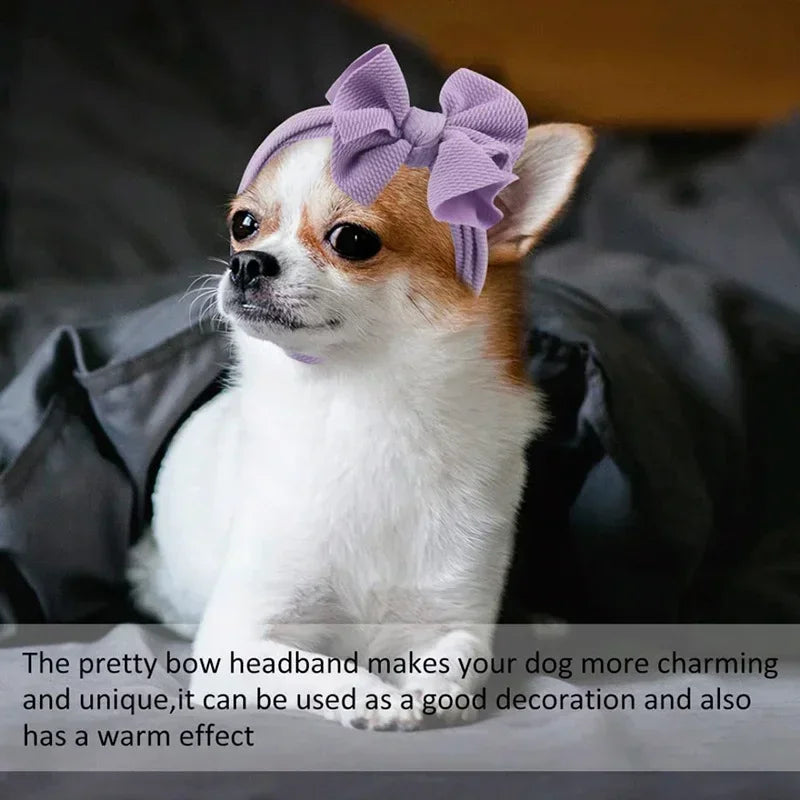 Pet Headgear- Teddy up bow Hat- Turban Knot Bow- Hair Bands
