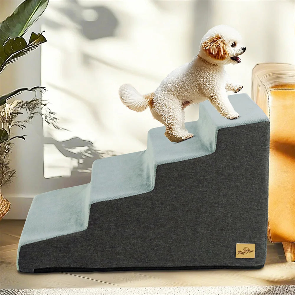 Pet 3/4 Step Safety Stairs- Made of High-Density Foam Sponge- Removable -Washable