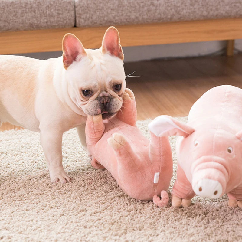 Plush Pig Toy for Small Dogs- Dog Accompanying Sleeping Toys-Dog Toys