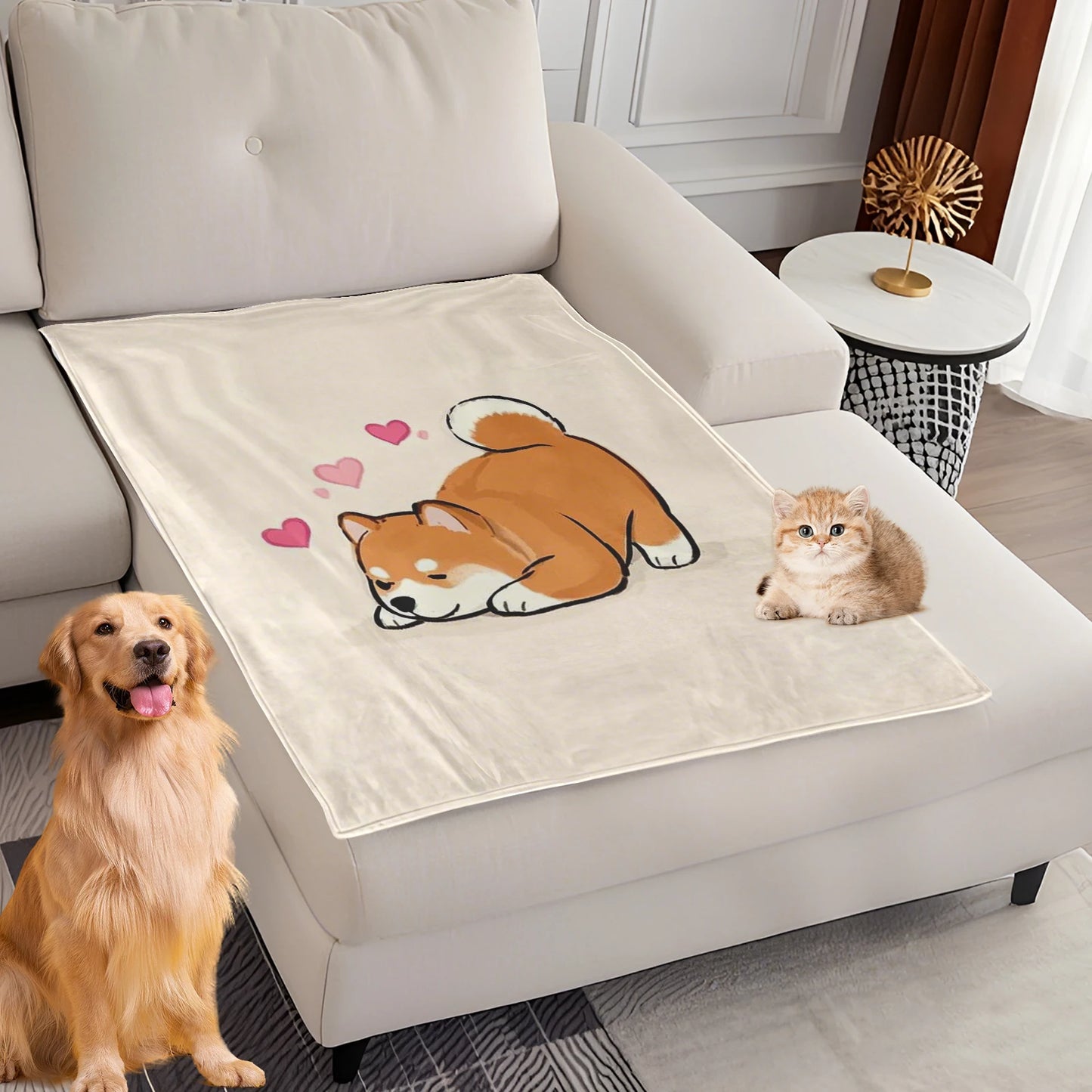 Dog Bed Mat Blanket -Soft Fluffy Pet Blanket- Travel Mat Comfortable Blanket