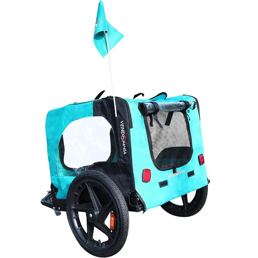 Light Green Foldable Pet Jogging Stroller- Dog Carriers- Bicycle Trailer