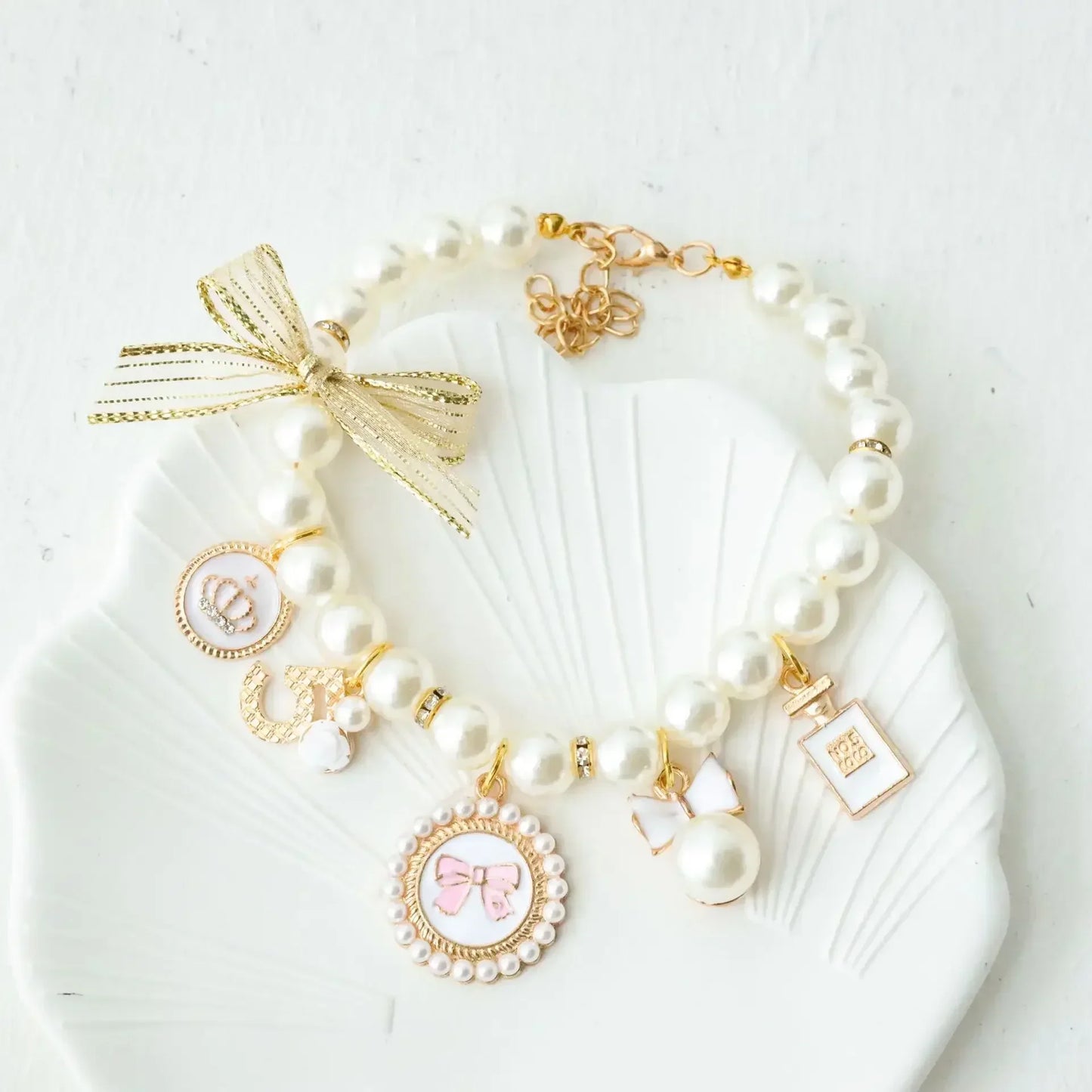 Classy Bow Pearl Collar Jewelry- Pendant Princess Necklace