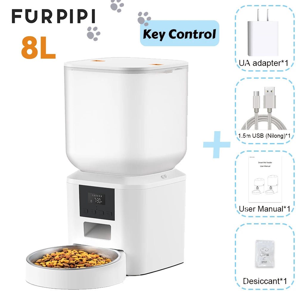 270.51oz Automatic Dog Feeder with Key Control- User-Friendly -Time Setting Food Feeder Dispenser for Dog