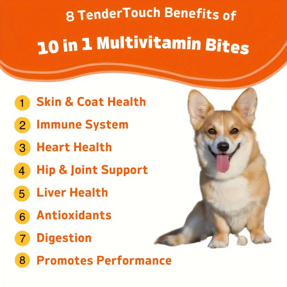 Pet Multivitamins Supplements-360 Chews - 3 Pack (3 x 180g/6.35oz) 540g/19.1oz - Digestive Enzymes- Grain Free