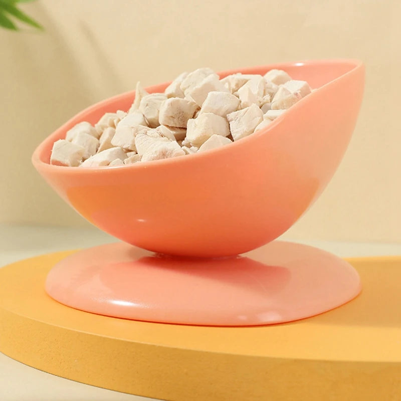 Tilted Raised Posture Food Bowl- Neck Protection- Anti- Vomiting 15 Degree Elevated Slanted Stand Pet Bowls