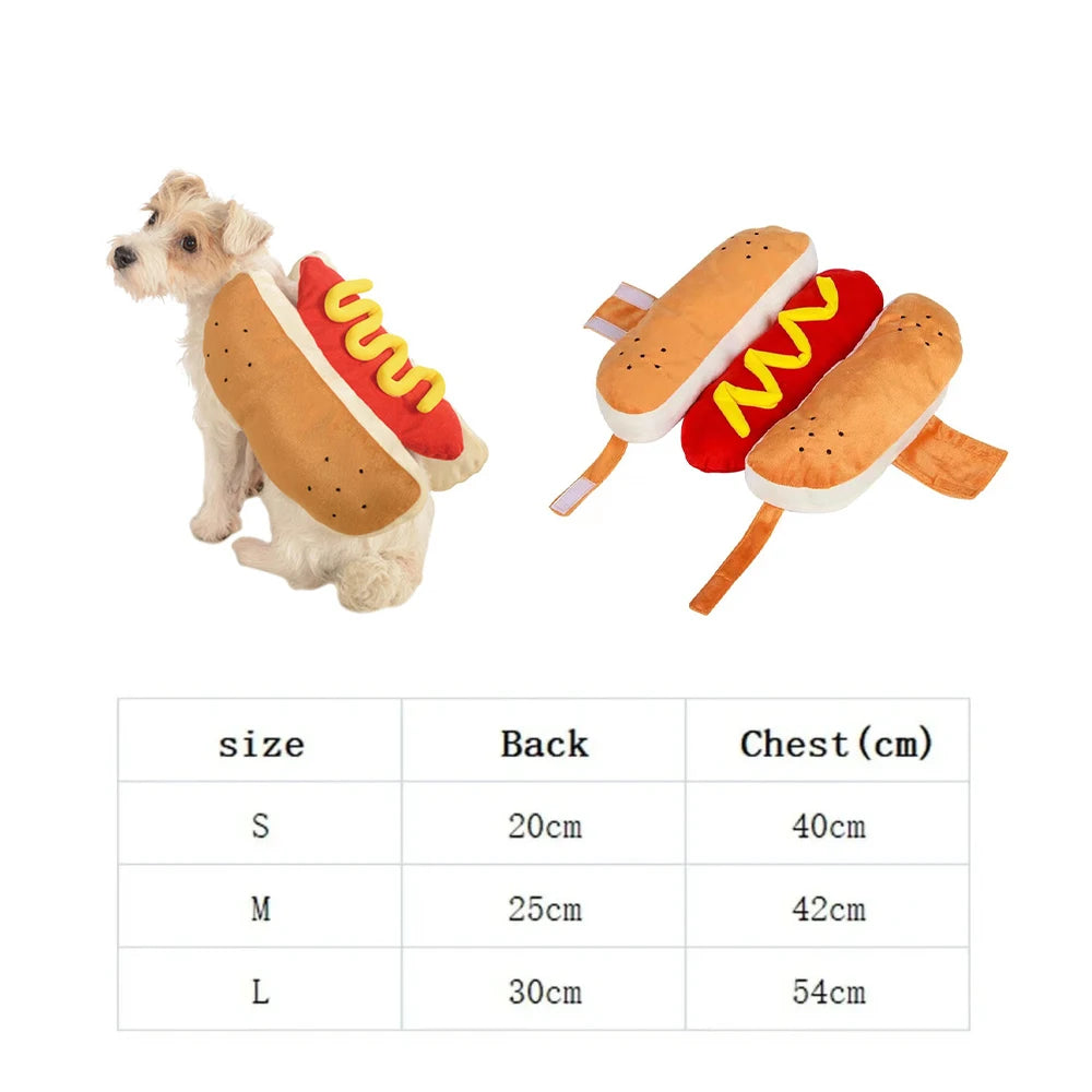 Cute Dog Costumes- Hot Dog Shaped Dachshund Sausage- Adjustable Clothes- Pet Apparel Dressing-Up-Sizes SML-Costumes/Apparel