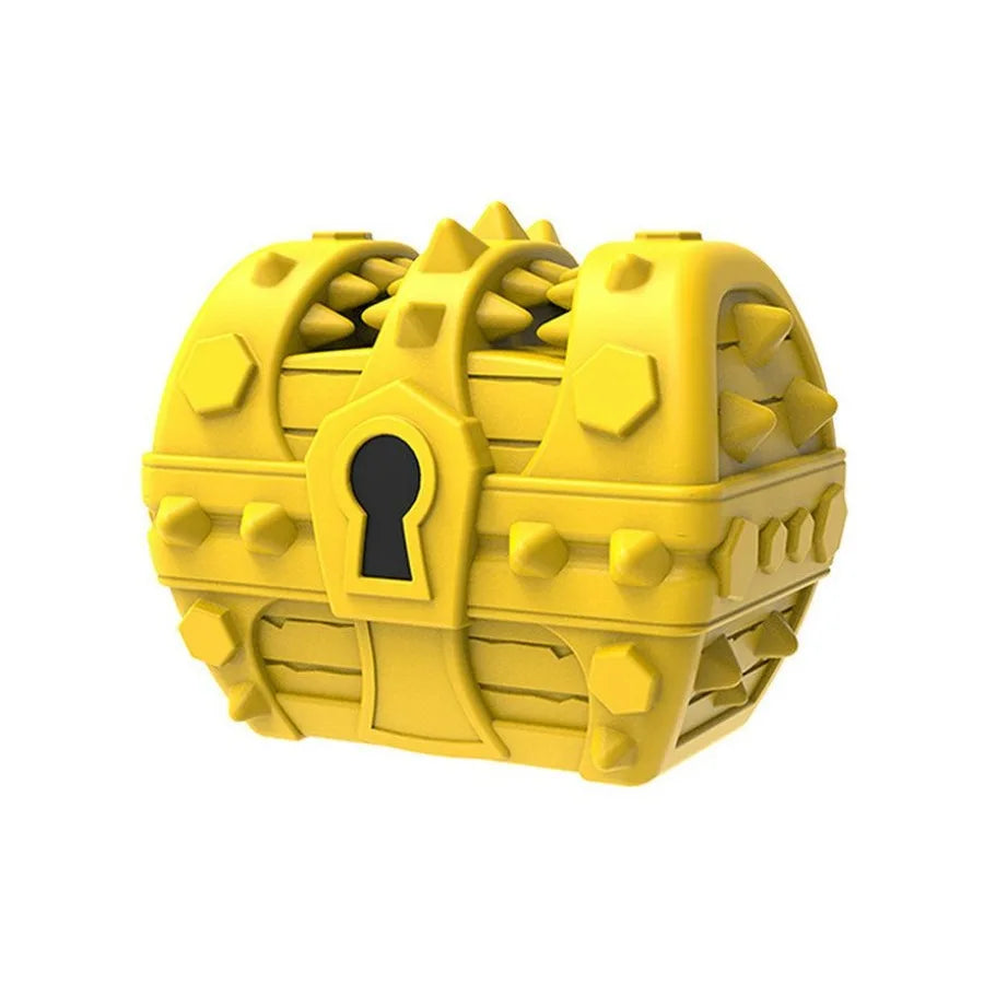 Pet Dog Toothbrush Chew Toys- Upgraded Treasure Chest Sounding Toy- Dental Care Tooth Cleaning- Safe- Squeak Toy