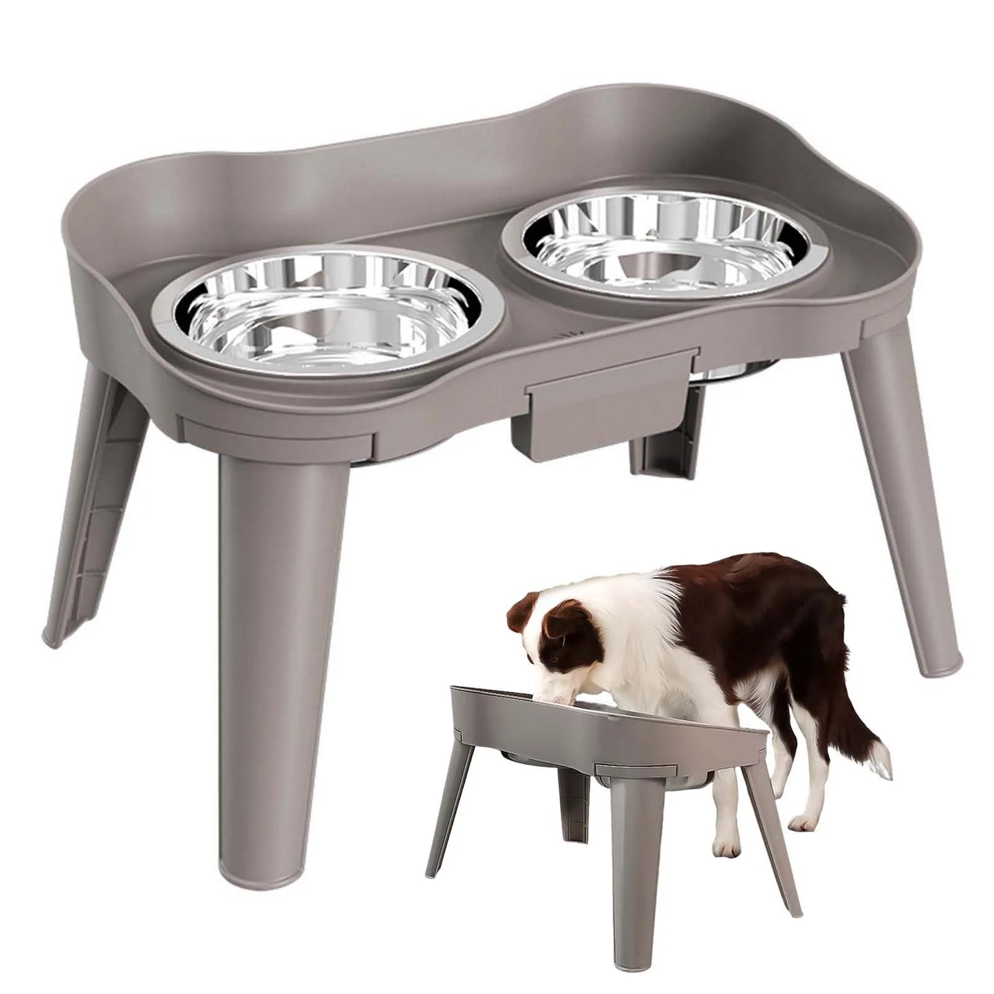 Raised Stand Elevated Dog Feeder- Non-Slip and No Spill Design Bowls- Suitable for Improve Posture and Comfort
