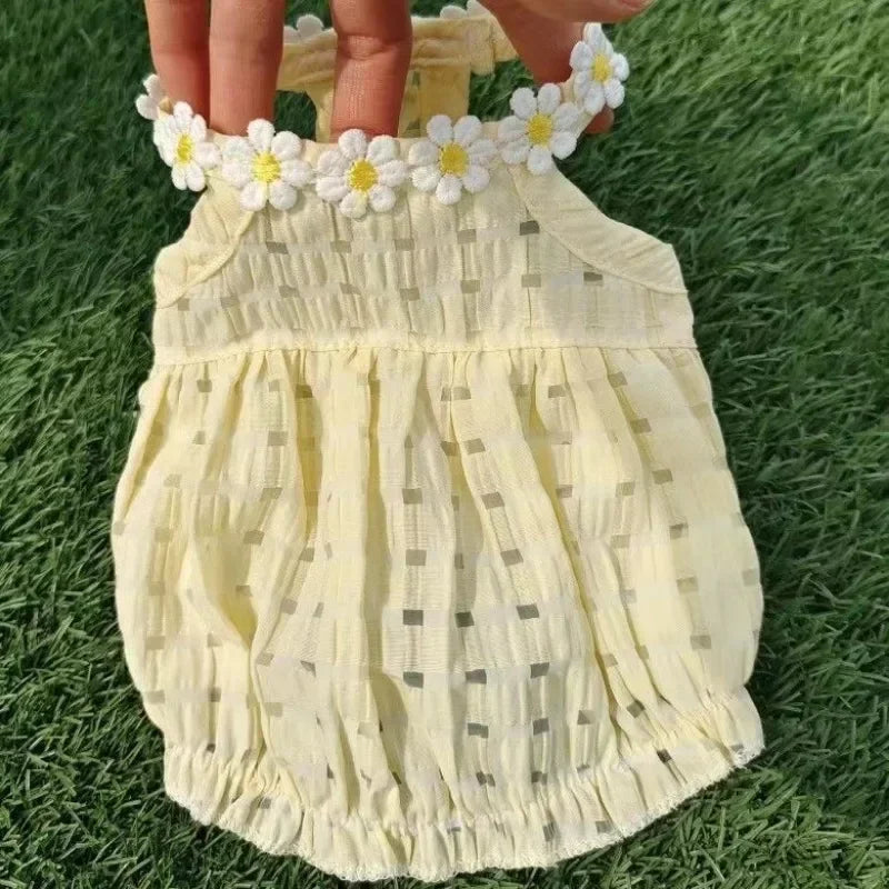 Daisy Dress Pet Clothing Dogs Thin Breathable for Dog Clothes Costume Small French Bulldog Soft