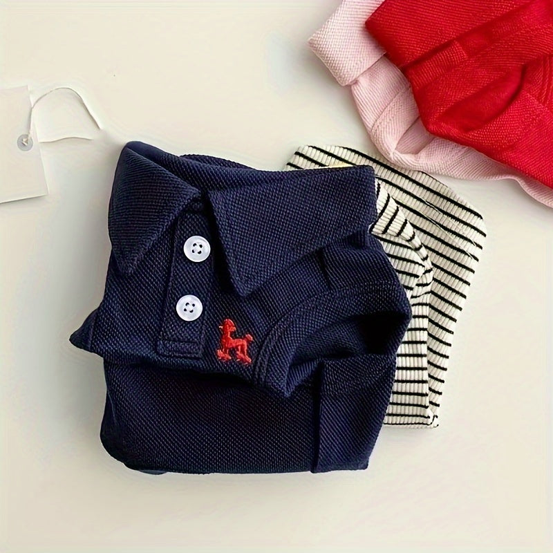 Pet Collared Button-Down T-Shirt- Thin and Breathable Vest Shirt