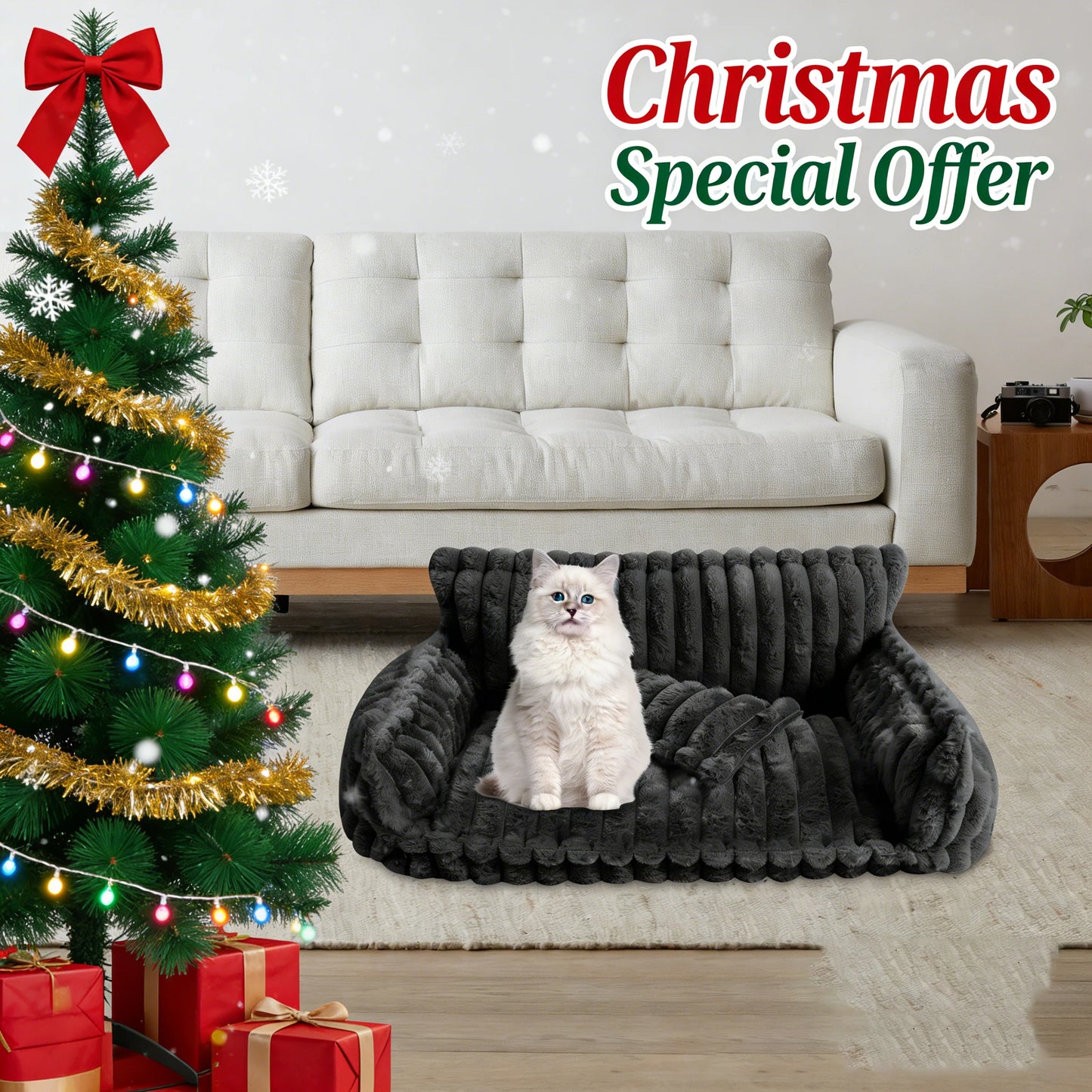 Dog Sofa Bed-Plush - Sizes Small to Medium Size Dogs- Cozy-Beds & Blankets