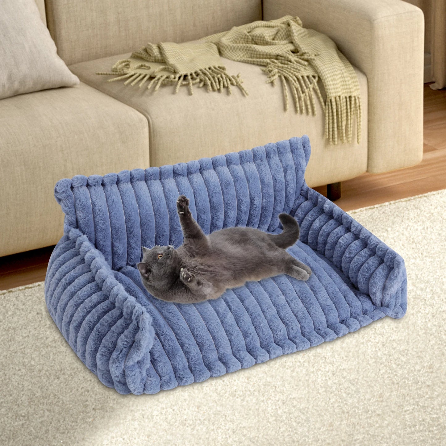 Dog Sofa Bed-Plush - Sizes Small to Medium Size Dogs- Cozy-Beds & Blankets