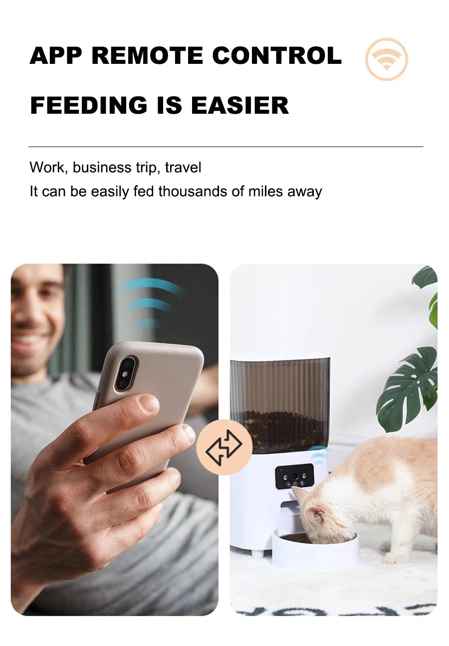 /Automatic Pet Feeder- App Controlled Food Dispenser- Smart Feeder w/Timer-Pet Bowls/Feeding