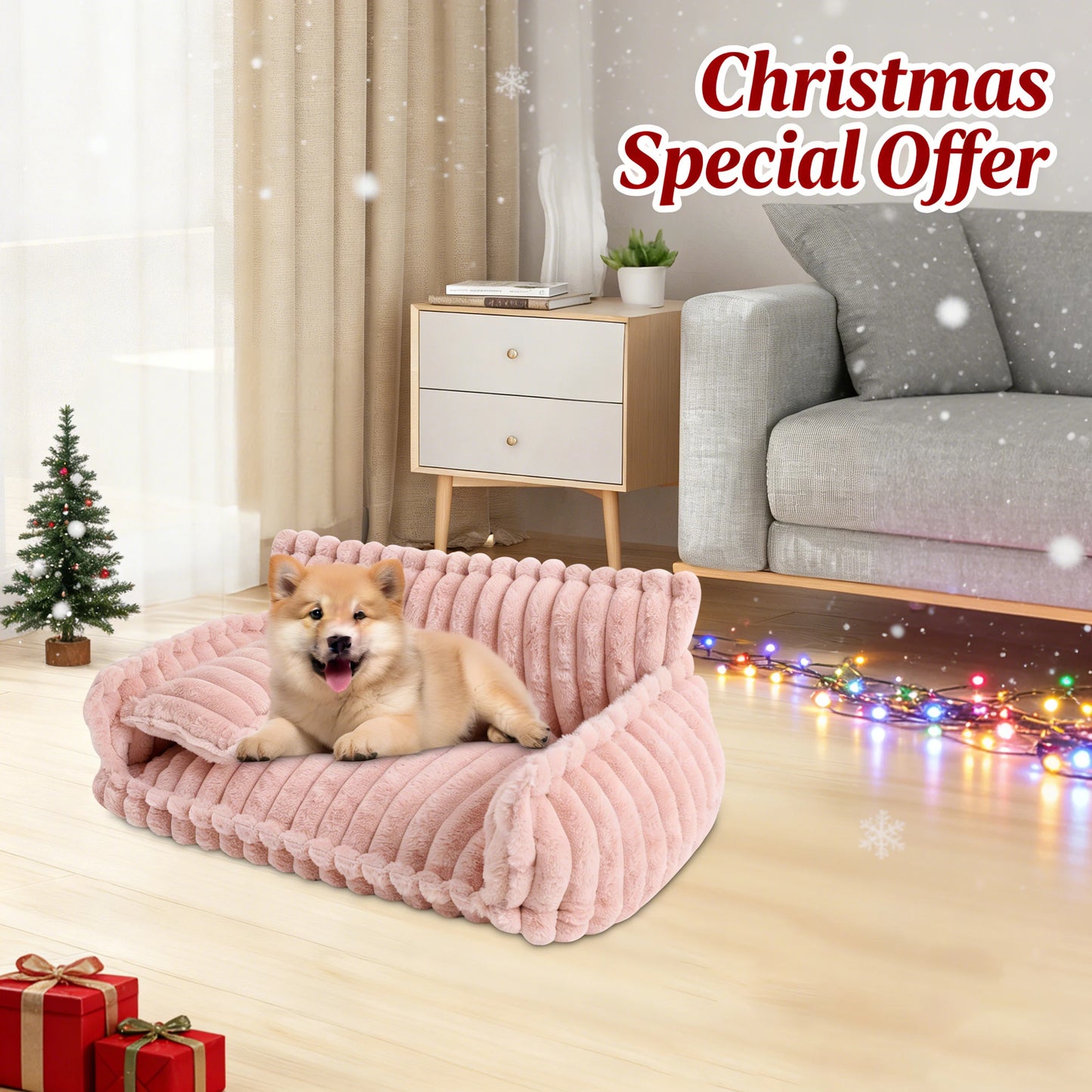 Dog Sofa Bed-Plush - Sizes Small to Medium Size Dogs- Cozy-Beds & Blankets