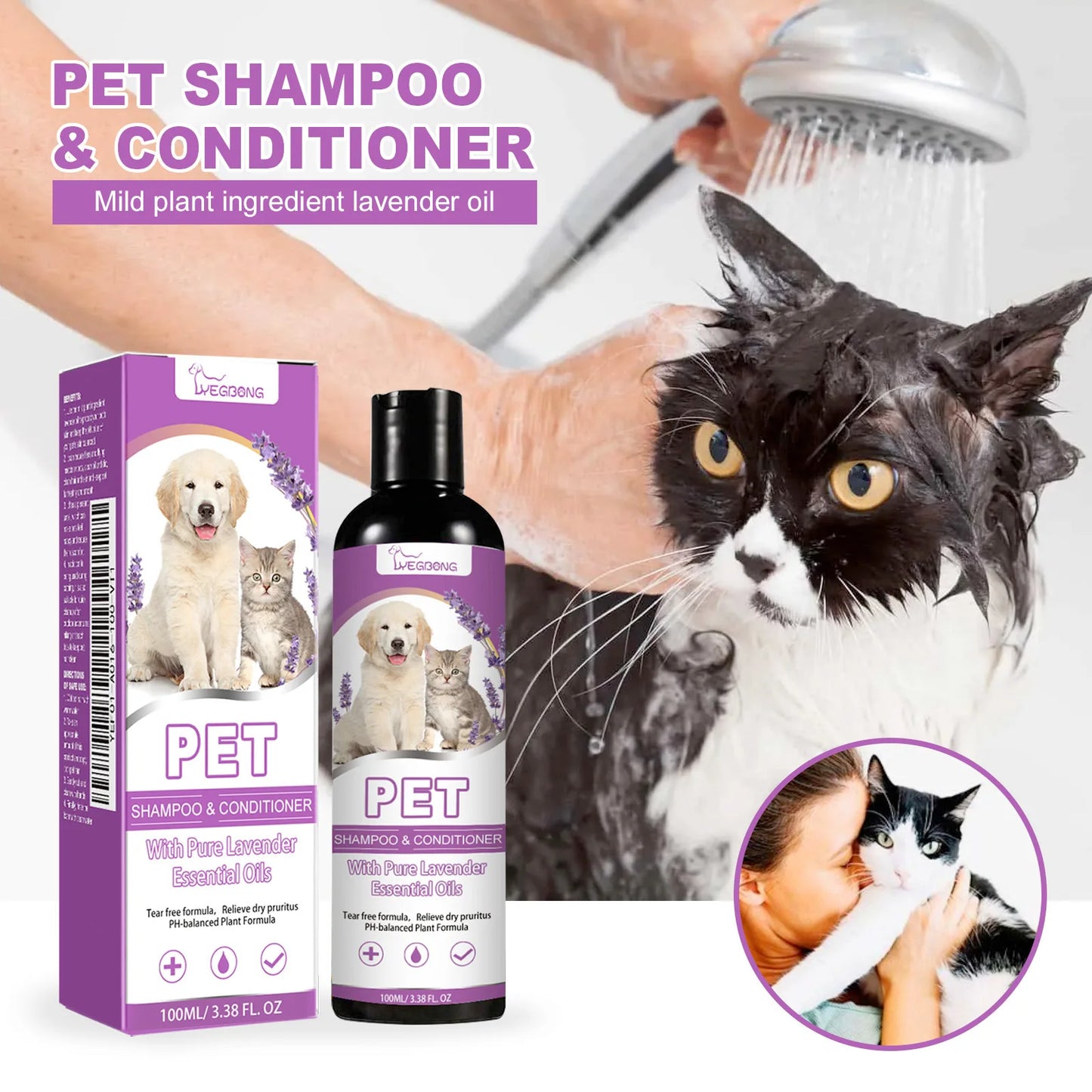 100ml Pet Shampoo For Dogs- Softening Soothes  Moisturize- Wash Lasting Fragrance Pet Shampoo puppies