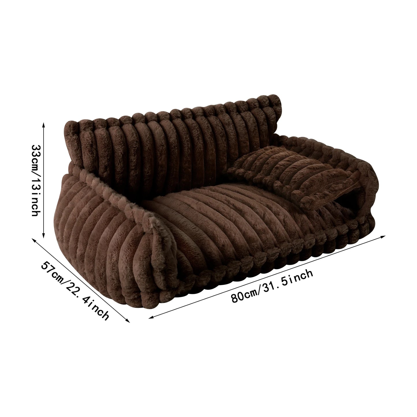 Dog Sofa Bed-Plush - Sizes Small to Medium Size Dogs- Cozy-Beds & Blankets