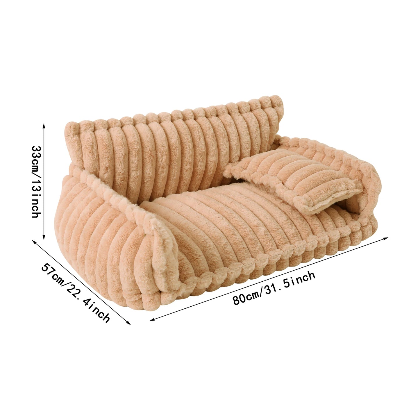 Dog Sofa Bed-Plush - Sizes Small to Medium Size Dogs- Cozy-Beds & Blankets