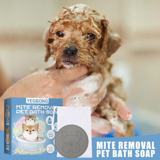 Yegbong Pet Mite Removal Bath Soap- Dog Sterilization Body Deodorization Cleaning Bath Products-Pet Grooming