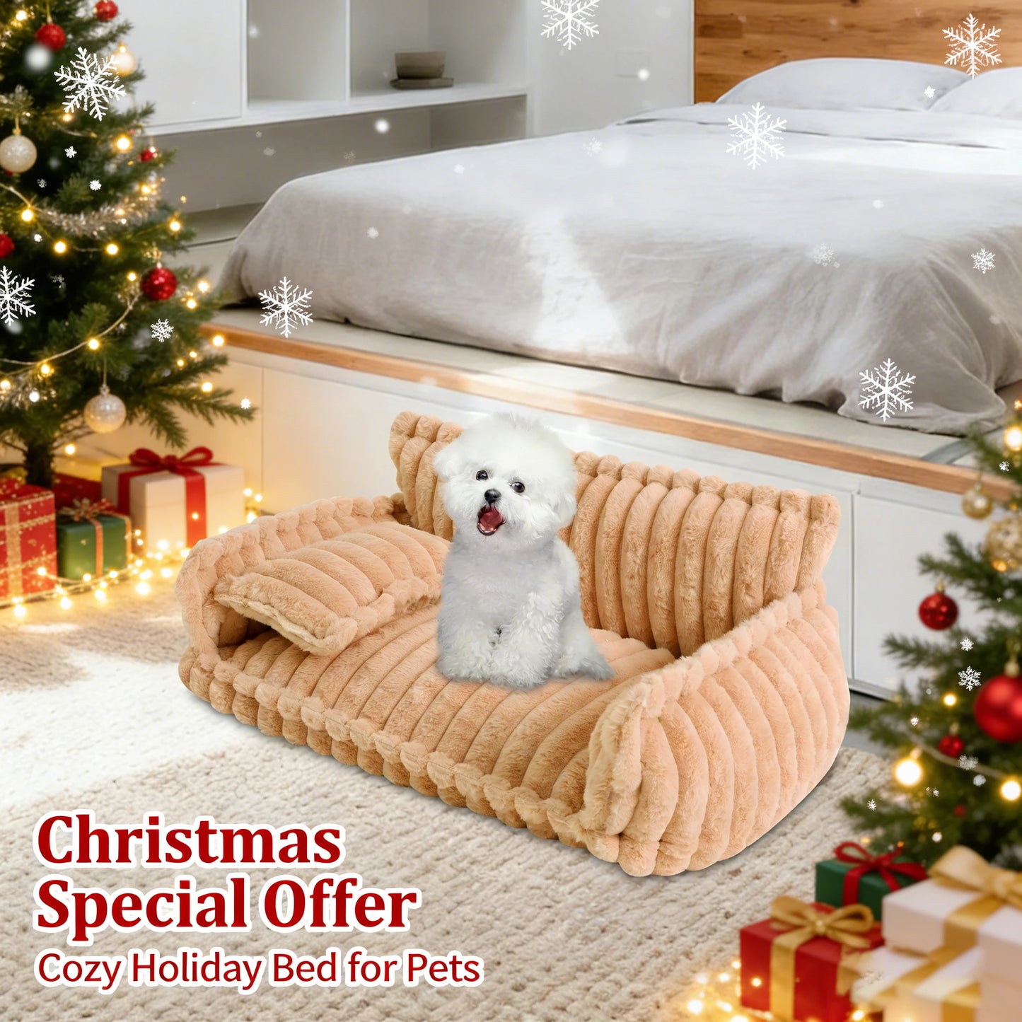 Dog Sofa Bed-Plush - Sizes Small to Medium Size Dogs- Cozy-Beds & Blankets