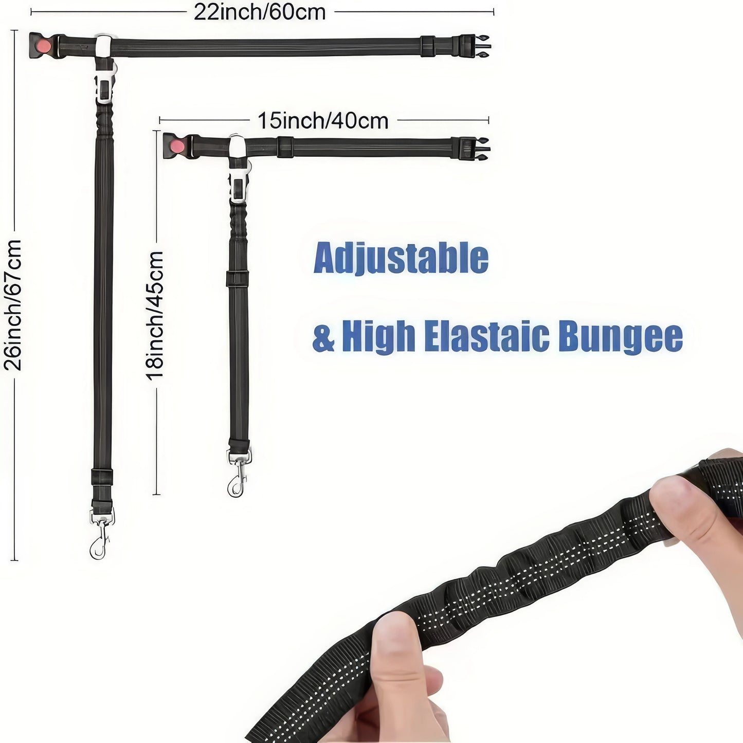 1 Black Pet Car Safety Belt- Adjustable Car Strap- Durable/Easy To Use- Suitable for SUVs, Cars, Trucks- Collars/Leashes