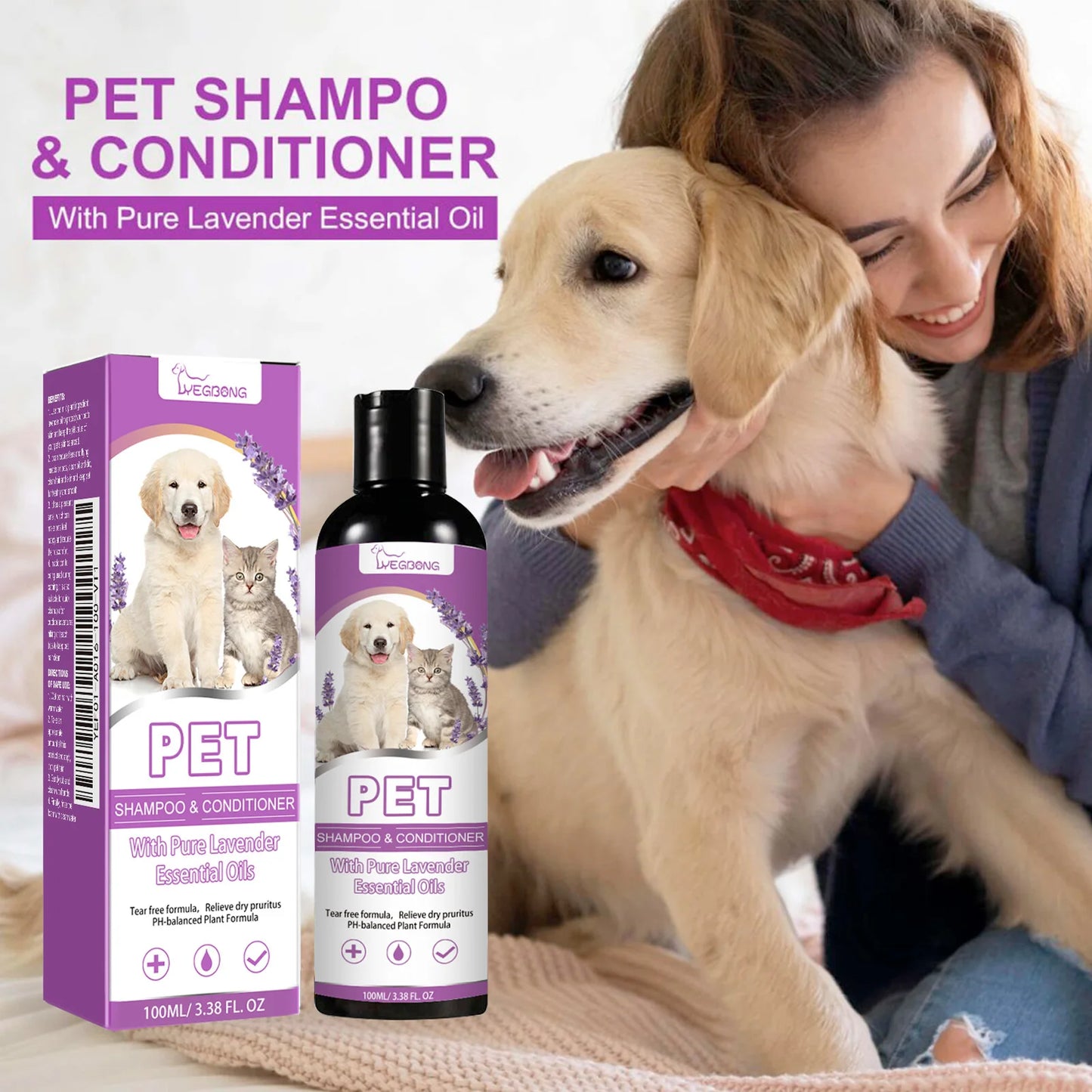 100ml Pet Shampoo For Dogs- Softening Soothes  Moisturize- Wash Lasting Fragrance Pet Shampoo puppies